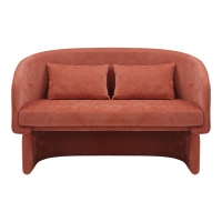 Καναπές διθέσιος Playmob pakoworld ύφασμα σε κεραμιδί απόχρωση 128x65x79εκ