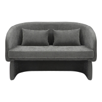 Καναπές διθέσιος Playmob pakoworld ύφασμα σε γκρι απόχρωση 128x65x79εκ