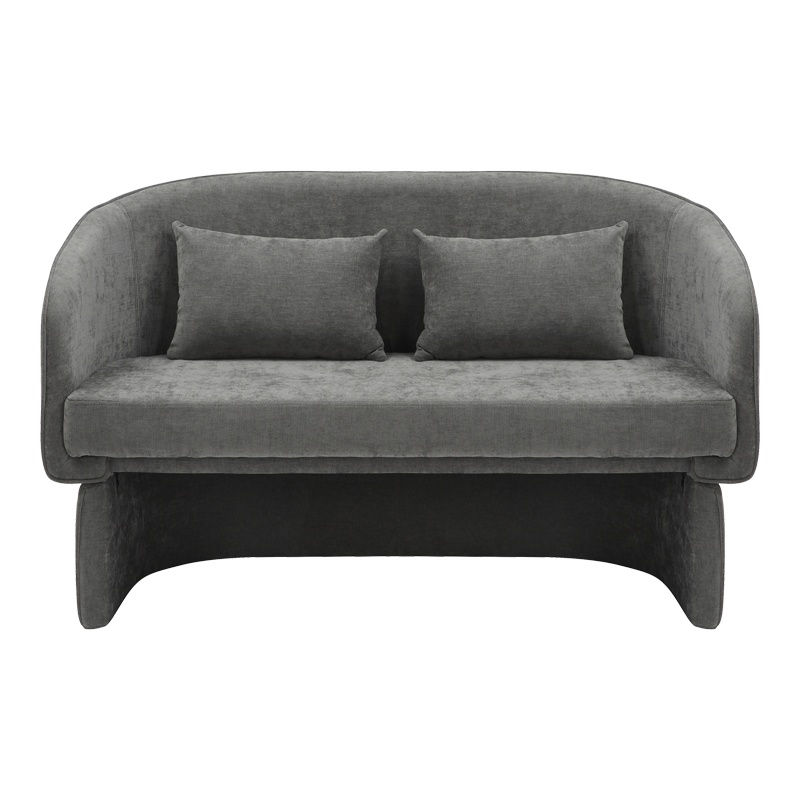 Καναπές διθέσιος Playmob pakoworld ύφασμα σε γκρι απόχρωση 128x65x79εκ