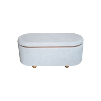 Σκαμπό μπαούλο Tara Inart σετ 2 τεμ ύφασμα σε γκρι και ανθρακί απόχρωση