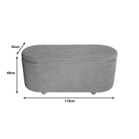 Σκαμπό μπαούλο Tara Inart σετ 2 τεμ ύφασμα σε γκρι και ανθρακί απόχρωση