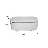 Σκαμπό μπαούλο Tara Inart σετ 2 τεμ ύφασμα σε γκρι και ανθρακί απόχρωση