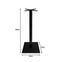 Βάση τραπεζιού Bar Cabanol pakoworld μεταλλική σε μαύρη απόχρωση 45x45x108εκ