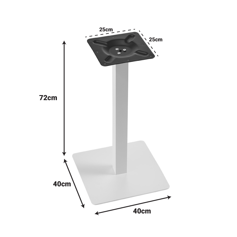Βάση τραπεζιού Batan I pakoworld μέταλλο λευκό 40x40x72εκ