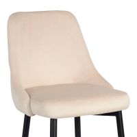 Σκαμπό μπαρ Zedna pakoworld μπεζ βελούδο με μαύρα μεταλλικά πόδια 52x57x111εκ