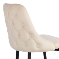 Σκαμπό μπαρ Zedna pakoworld μπεζ βελούδο με μαύρα μεταλλικά πόδια 52x57x111εκ