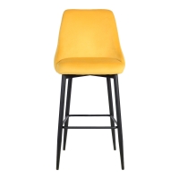 Σκαμπό μπαρ Zedna pakoworld κίτρινο βελούδο με μαύρα μεταλλικά πόδια 52x57x111εκ Σκαμπό μπαρ Zedna pakoworld κίτρινο βελούδο με μαύρα μεταλλικά πόδια 52x57x111εκ