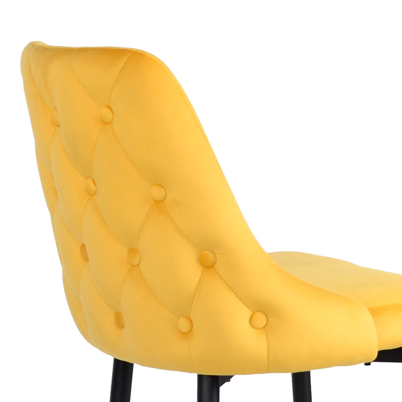Σκαμπό μπαρ Zedna pakoworld κίτρινο βελούδο με μαύρα μεταλλικά πόδια 52x57x111εκ Σκαμπό μπαρ Zedna pakoworld κίτρινο βελούδο με μαύρα μεταλλικά πόδια 52x57x111εκ