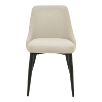 Καρέκλα Zedna pakoworld μπεζ ύφασμα με μαύρα μεταλλικά πόδια 51x58x84εκ