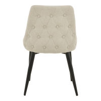 Καρέκλα Zedna pakoworld μπεζ ύφασμα με μαύρα μεταλλικά πόδια 51x58x84εκ