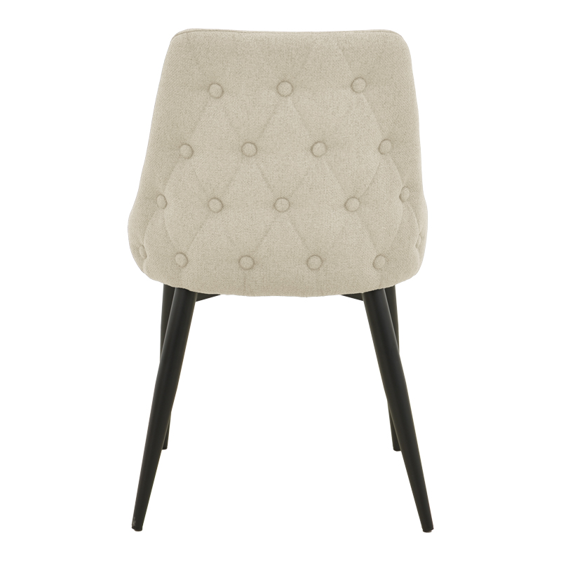 Καρέκλα Zedna pakoworld μπεζ ύφασμα με μαύρα μεταλλικά πόδια 51x58x84εκ