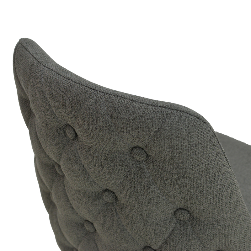 Καρέκλα Zedna pakoworld ανθρακί ύφασμα με μαύρα μεταλλικά πόδια 51x58x84εκ