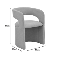 Πολυθρόνα Cocon pakoworld ύφασμα γκρι μπεζ 58x58x80εκ