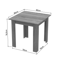 Τραπέζι Manka I pakoworld σε sonoma απόχρωση 80x80x77εκ Τραπέζι Manka I pakoworld σε sonoma απόχρωση 80x80x77εκ