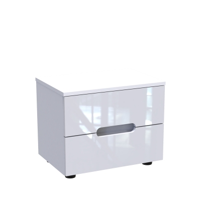 Κομοδίνο Afina pakoworld mdf σε λευκή glossy απόχρωση 50x35x41εκ Κομοδίνο Afina pakoworld mdf σε λευκή glossy απόχρωση 50x35x41εκ