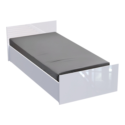 Κρεβάτι μονό Afina pakoworld σε λευκή glossy απόχρωση 90x200εκ Κρεβάτι μονό Afina pakoworld σε λευκή glossy απόχρωση 90x200εκ