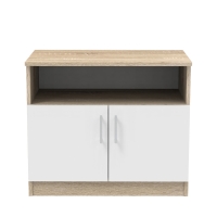Ντουλάπι χαμηλό Galdow pakoworld σε sonoma-λευκή απόχρωση 80x45x60εκ Ντουλάπι χαμηλό Galdow pakoworld σε sonoma-λευκή απόχρωση 80x45x60εκ