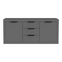 Μπουφές Doha pakoworld σε ανθρακί απόχρωση 180x45x80.5εκ