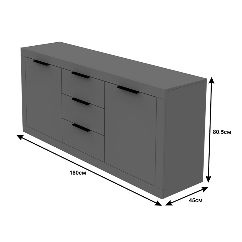 Μπουφές Doha pakoworld σε λευκή απόχρωση 180x45x80.5εκ Μπουφές Doha pakoworld σε λευκή απόχρωση 180x45x80.5εκ