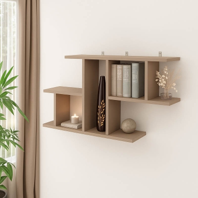 Ραφιέρα τοίχου Vertoura pakoworld σε μόκα απόχρωση 116x18.5x60cm Ραφιέρα τοίχου Vertoura pakoworld σε μόκα απόχρωση 116x18.5x60cm