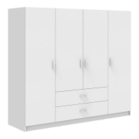 Ντουλάπα τετράφυλλη Royal pakoworld με συρτάρια λευκό 200x58x177εκ Ντουλάπα τετράφυλλη Royal pakoworld με συρτάρια λευκό 200x58x177εκ