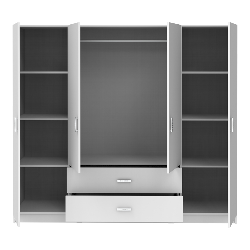 Ντουλάπα τετράφυλλη Royal pakoworld με συρτάρια λευκό 200x58x177εκ Ντουλάπα τετράφυλλη Royal pakoworld με συρτάρια λευκό 200x58x177εκ