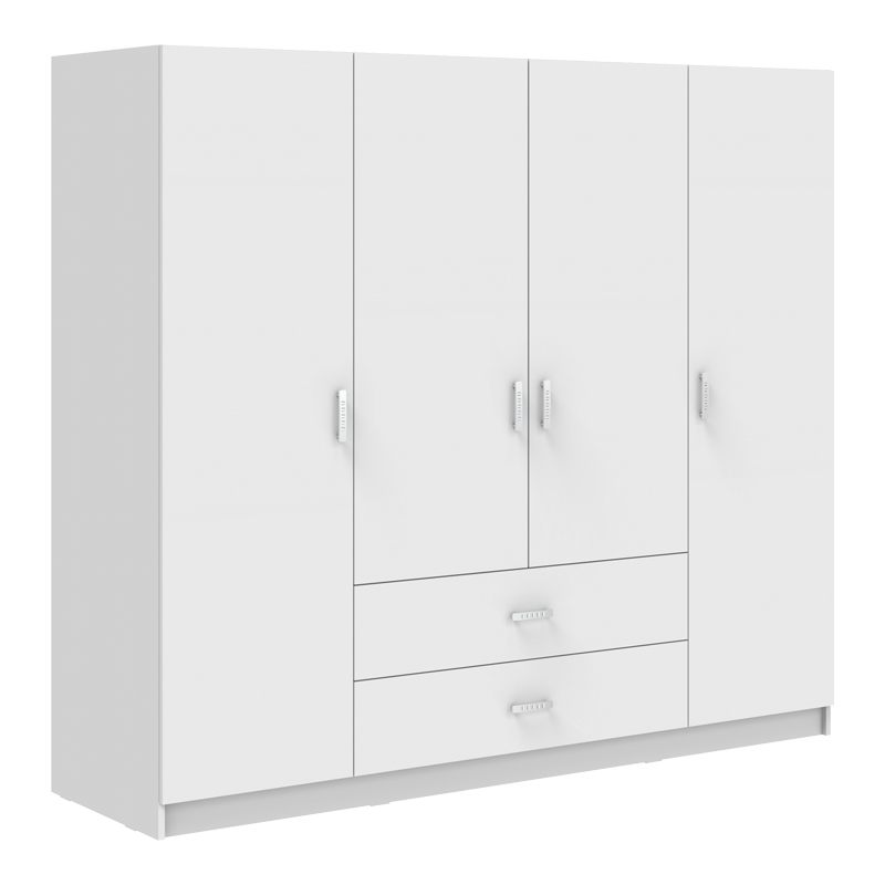 Ντουλάπα τετράφυλλη Royal pakoworld με συρτάρια λευκό 200x58x177εκ Ντουλάπα τετράφυλλη Royal pakoworld με συρτάρια λευκό 200x58x177εκ