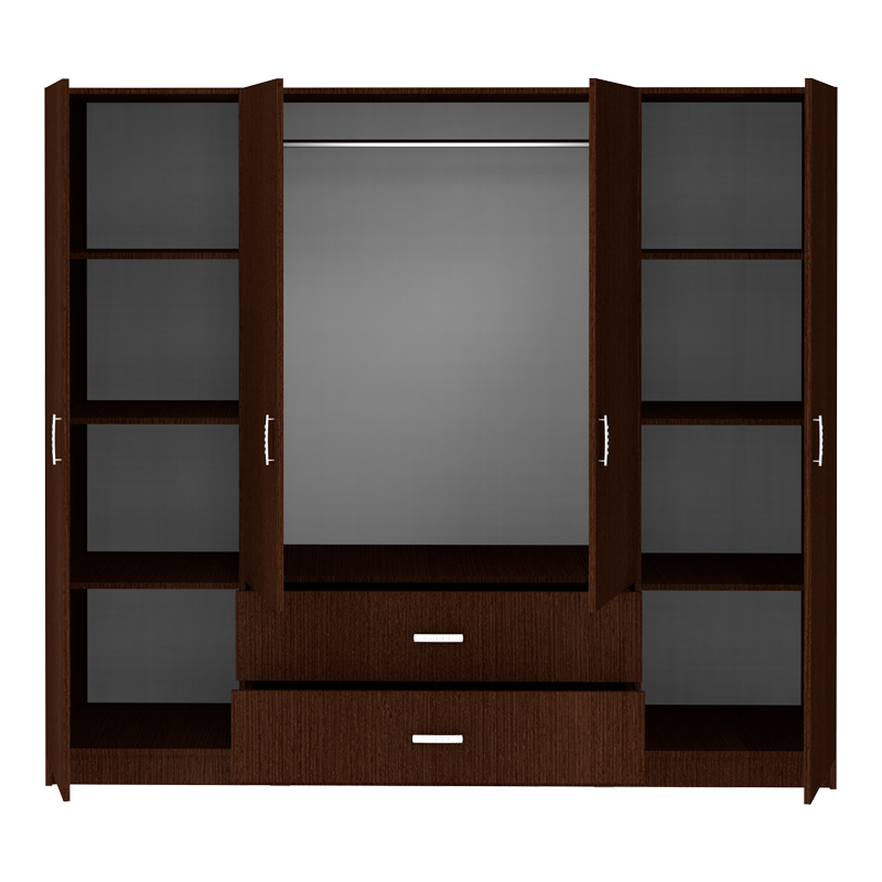 Ντουλάπα τετράφυλλη Royal pakoworld με συρτάρια wenge 200x58x177εκ Ντουλάπα τετράφυλλη Royal pakoworld με συρτάρια wenge 200x58x177εκ