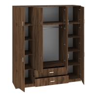 Ντουλάπα τετράφυλλη με συρτάρια Royal pakoworld καρυδι-oak 200x58x230εκ Ντουλάπα τετράφυλλη με συρτάρια Royal pakoworld καρυδι-oak 200x58x230εκ