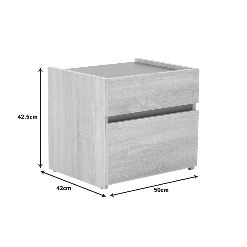Κομοδίνο Comcie pakoworld σε φυσικό με γκρι απόχρωση 50x42x45.5εκ Κομοδίνο Comcie pakoworld σε φυσικό με γκρι απόχρωση 50x42x45.5εκ