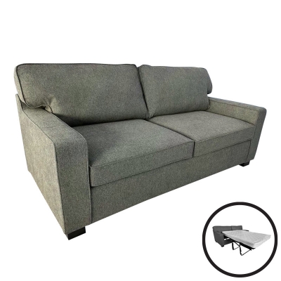 Καναπές-κρεβάτι διθέσιος με αναδιπλούμενο στρώμα Polaris pakoworld χακί ύφασμα181x91x83εκ