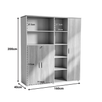 Βιβλιοθήκη γραφείου Stark pakoworld σε oak-μπεζ απόχρωση 160x40x200εκ
