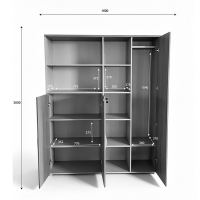 Βιβλιοθήκη γραφείου Stark pakoworld σε oak-μπεζ απόχρωση 160x40x200εκ