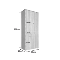 Ντουλάπα γραφείου Stark pakoworld σε oak-μπεζ 80x40x200εκ Ντουλάπα γραφείου Stark pakoworld σε oak-μπεζ 80x40x200εκ