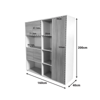 Βιβλιοθήκη γραφείου Stark pakoworld μπεζ oak 160x40x200εκ Βιβλιοθήκη γραφείου Stark pakoworld μπεζ oak 160x40x200εκ
