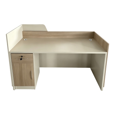 Γραφείο reception Kalu pakoworld σε oak-μπεζ απόχρωση 180x60x105εκ