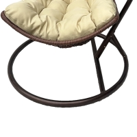 Κούνια φωλιά με βάση Soleil pakoworld μέταλλο καφέ- pe rattan καφέ με μπεζ μαξιλάρι 120x95x195εκ