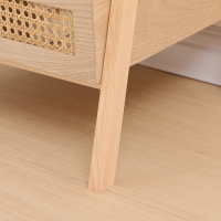 Ραφιέρα επιδαπέδια 3όροφη Scandy pakoworld mdf-rattan σε φυσική απόχρωση 44x37x110εκ