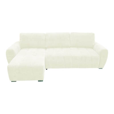 Γωνιακός αναστρέψιμος καναπές-κρεβάτι Vivad pakoworld ύφασμα σε μπεζ απόχρωση 275x164x91εκ