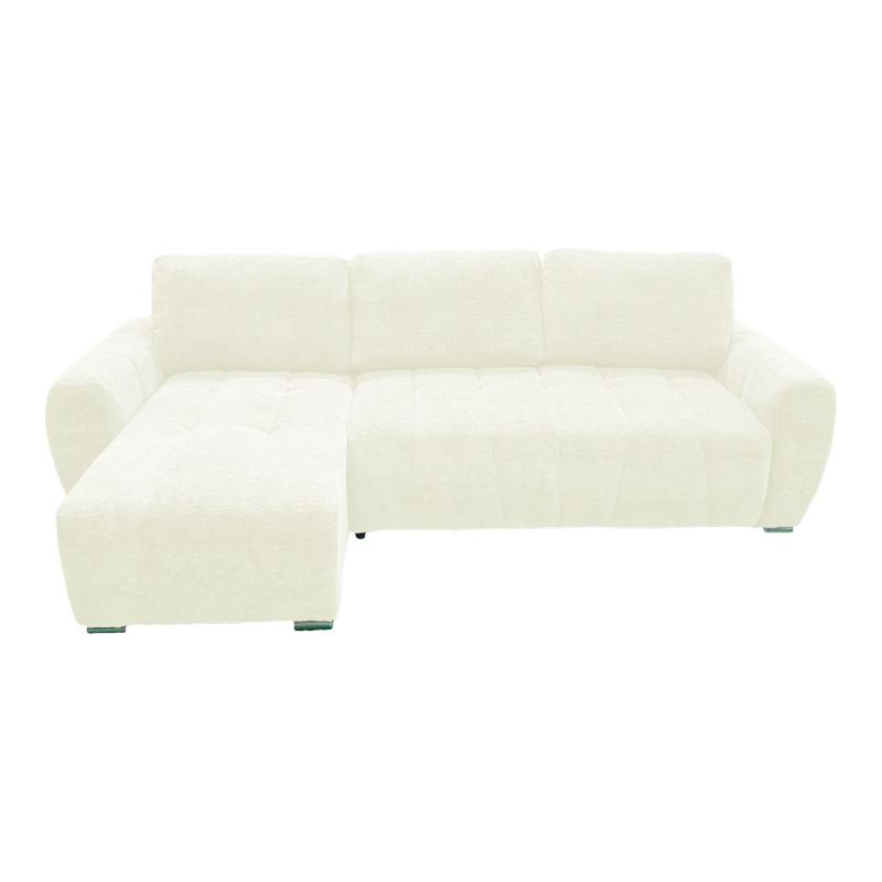 Γωνιακός αναστρέψιμος καναπές-κρεβάτι Vivad pakoworld ύφασμα σε μπεζ απόχρωση 275x164x91εκ