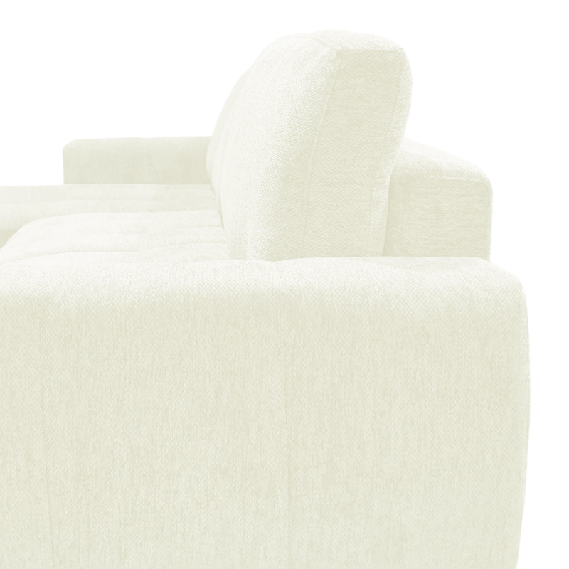 Γωνιακός αναστρέψιμος καναπές-κρεβάτι Vivad pakoworld ύφασμα σε μπεζ απόχρωση 275x164x91εκ