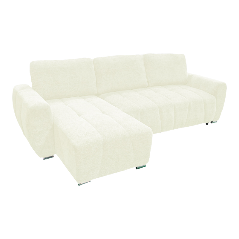 Γωνιακός αναστρέψιμος καναπές-κρεβάτι Vivad pakoworld ύφασμα σε μπεζ απόχρωση 275x164x91εκ