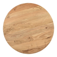 Τραπέζι σαλονιού Coffelty Inart μασίφ ξύλο ακακίας - λευκό μέταλλο Φ90x40εκ