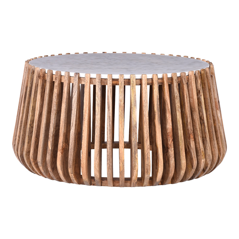 Τραπέζι σαλονιού Mable pakoworld mango ξύλο σε φυσική απόχρωση με επιφάνεια μαρμάρου Φ80x45εκ Τραπέζι σαλονιού Mable pakoworld mango ξύλο σε φυσική απόχρωση με επιφάνεια μαρμάρου Φ80x45εκ