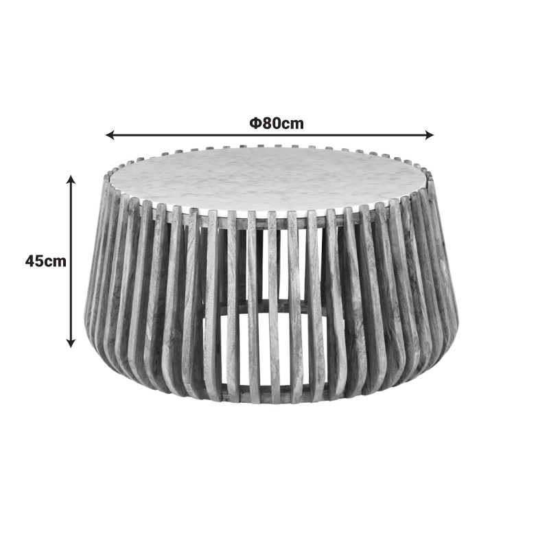 Τραπέζι σαλονιού Mable pakoworld mango ξύλο σε φυσική απόχρωση με επιφάνεια μαρμάρου Φ80x45εκ Τραπέζι σαλονιού Mable pakoworld mango ξύλο σε φυσική απόχρωση με επιφάνεια μαρμάρου Φ80x45εκ