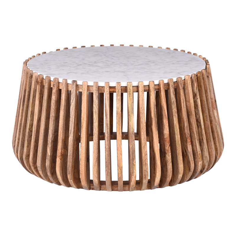 Τραπέζι σαλονιού Mable pakoworld mango ξύλο σε φυσική απόχρωση με επιφάνεια μαρμάρου Φ80x45εκ Τραπέζι σαλονιού Mable pakoworld mango ξύλο σε φυσική απόχρωση με επιφάνεια μαρμάρου Φ80x45εκ