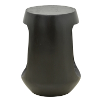 Βοηθητικό τραπέζι Lenora pakoworld μασίφ μάνγκο ξύλο μαύρο Φ33x45εκ