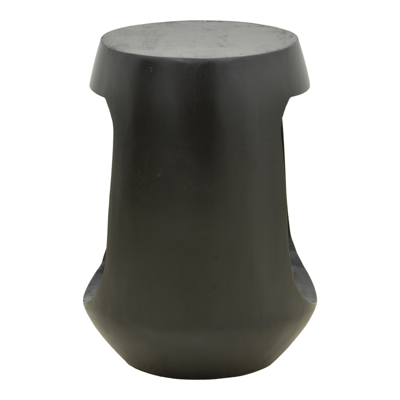 Βοηθητικό τραπέζι Lenora pakoworld μασίφ μάνγκο ξύλο μαύρο Φ33x45εκ