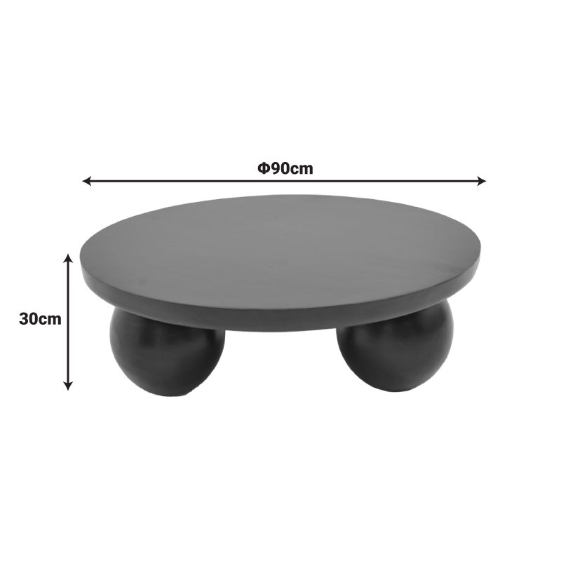 Τραπέζι σαλονιού Fedena pakoworld μασίφ μάνγκο ξύλο μαύρο Φ90x30εκ Τραπέζι σαλονιού Fedena pakoworld μασίφ μάνγκο ξύλο μαύρο Φ90x30εκ