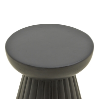 Βοηθητικό τραπέζι Nemira pakoworld μασίφ μάνγκο ξύλο μαύρο Φ30x35εκ